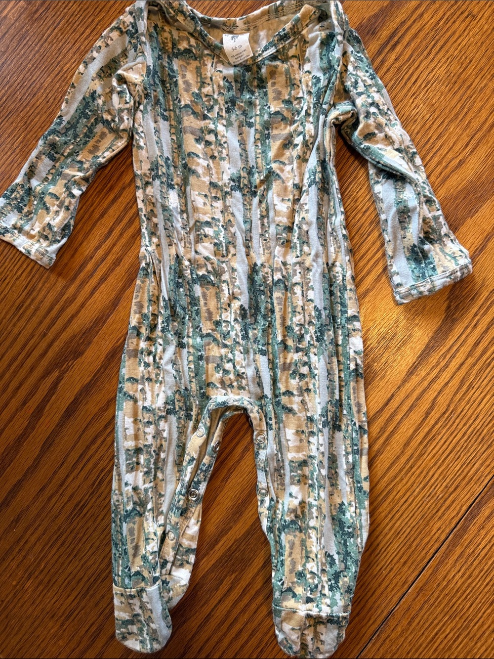 kate quinn Green and Tan Patterned Footed One-Piece